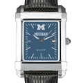 Michigan Men's Blue Quad Watch with Leather Strap - Image 1