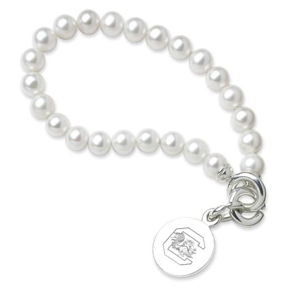 University of South Carolina Pearl Bracelet with Sterling Silver Charm - Image 1