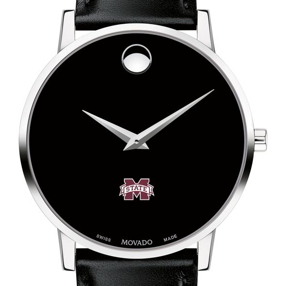 MS State Men's Movado Museum with Leather Strap - Image 1