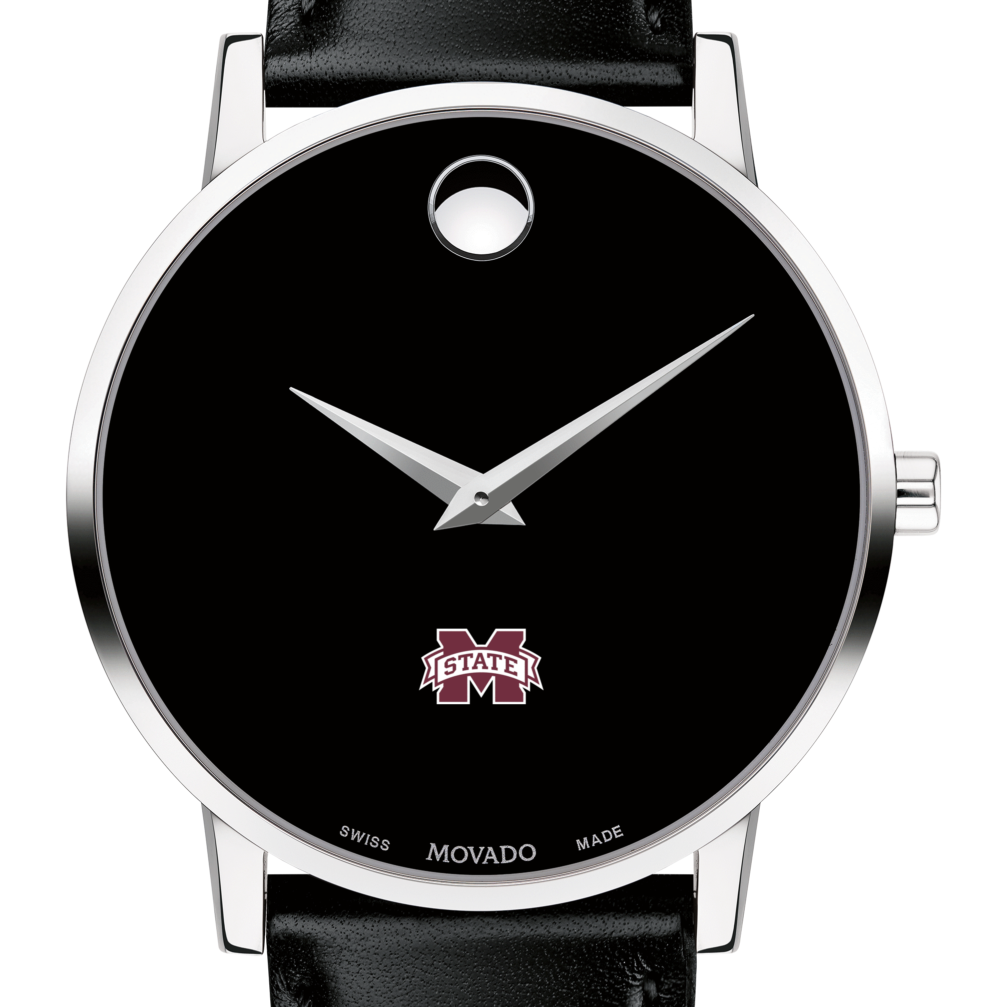 Mississippi State Men's Movado Museum with Leather Strap