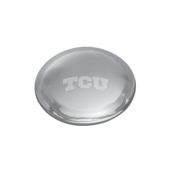 TCU Glass Dome Paperweight by Simon Pearce - Image 1