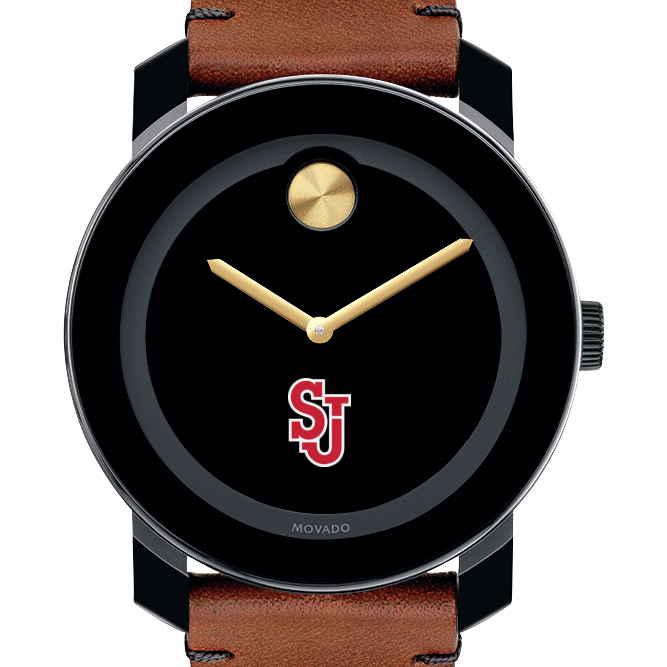 St. John's University M's Movado BOLD w/ Brown Leather Strap