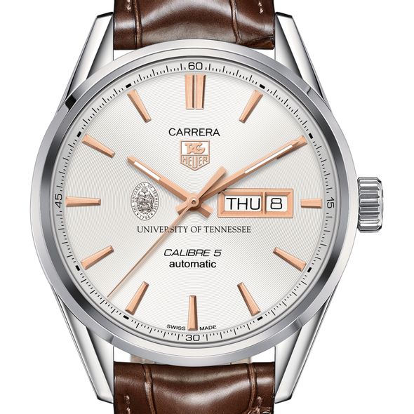 University of Tennessee Men's TAG Heuer Day/Date Carrera with Silver Dial & Strap - Image 1