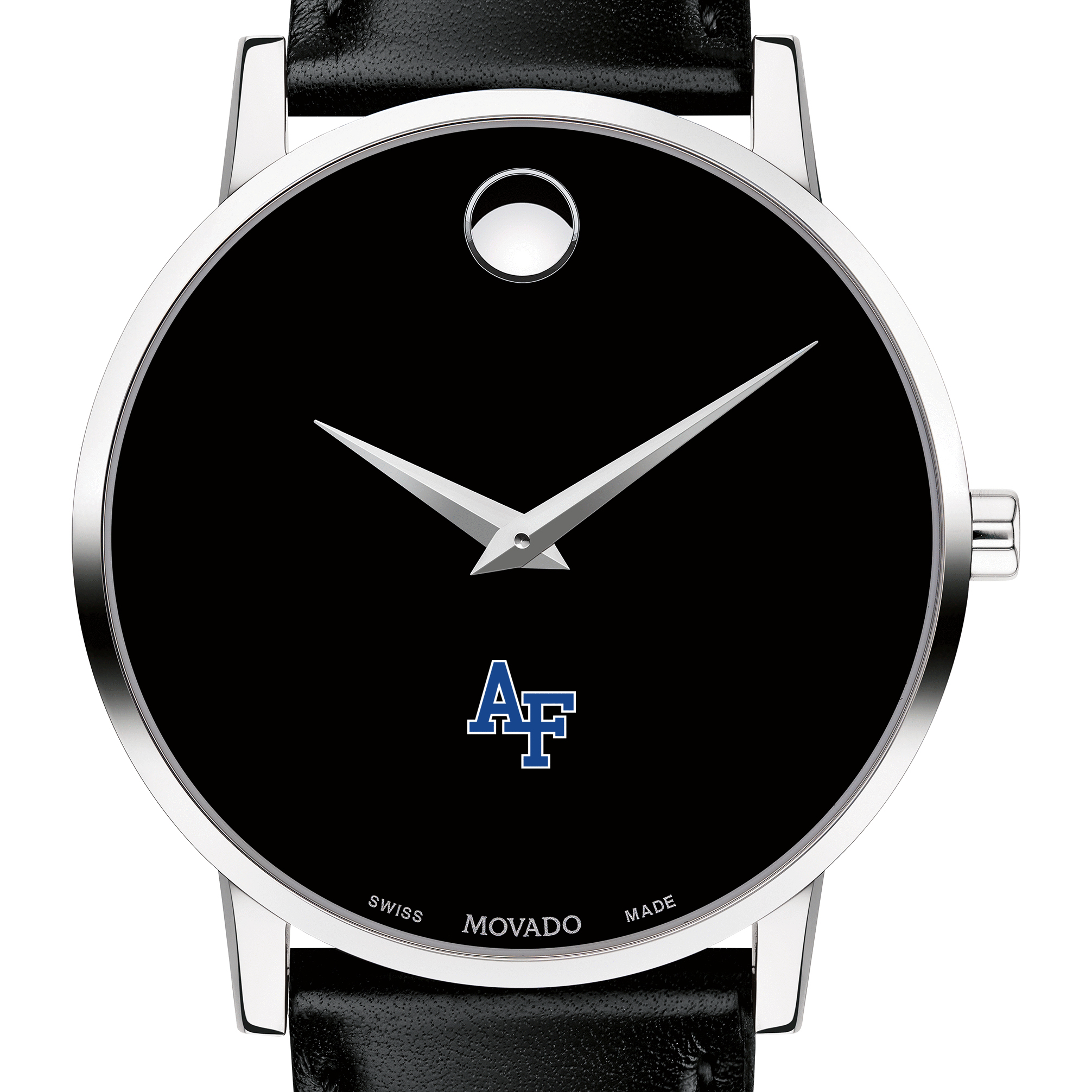 USAFA Men's Movado Museum with Leather Strap