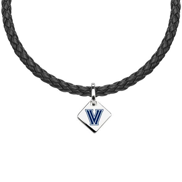 Villanova University Leather Necklace with Sterling Silver Tag