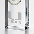 University of Miami Tall Glass Desk Clock by Simon Pearce - Image 2