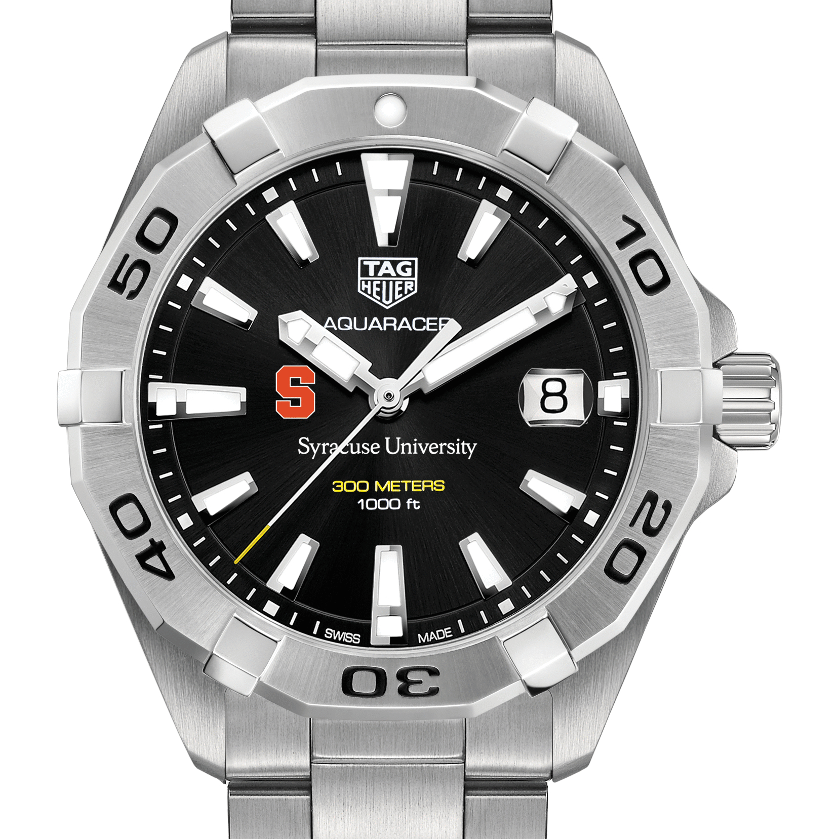 Syracuse University Men's TAG Heuer Steel Aquaracer with Black Dial