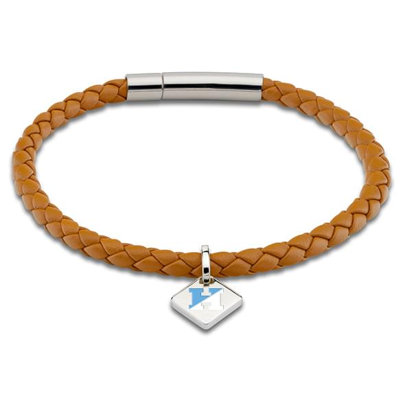 JHU Leather Bracelet with Sterling Silver Tag - Saddle