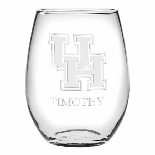 Houston Stemless Wine Glasses Made in the USA - Set of 2 - Image 1