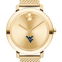 West Virginia Women's Movado Bold Gold with Mesh Bracelet
