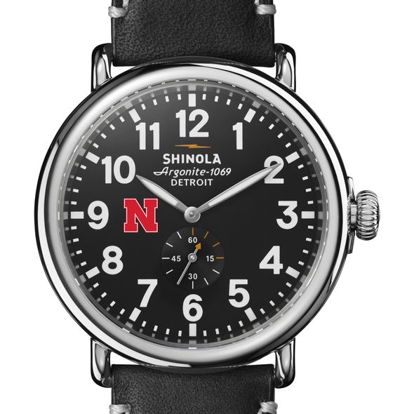 Nebraska Shinola Watch, The Runwell 47mm Black Dial - Image 1