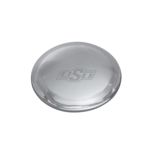 Oklahoma State University Glass Dome Paperweight by Simon Pearce - Image 1