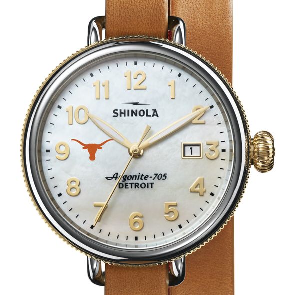 Texas Longhorns Shinola Watch, The Birdy 38mm MOP Dial - Image 1