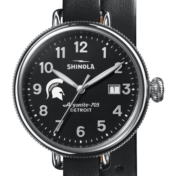 Michigan State Shinola Watch, The Birdy 38mm Black Dial - Image 1