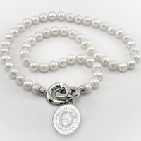 Syracuse University Pearl Necklace with Sterling Silver Charm