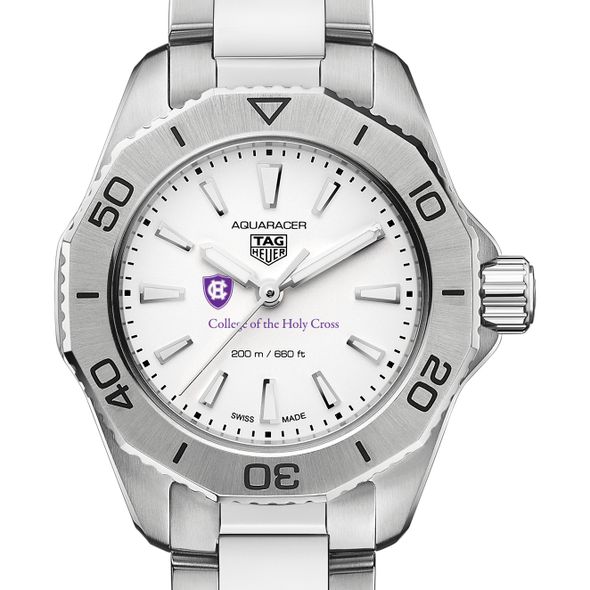 Holy Cross Women's TAG Heuer Steel Aquaracer with Silver Dial - Image 1