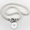 Texas Longhorns Pearl Necklace with Sterling Silver Charm - Image 1