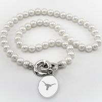 Texas Longhorns Pearl Necklace with Sterling Silver Charm