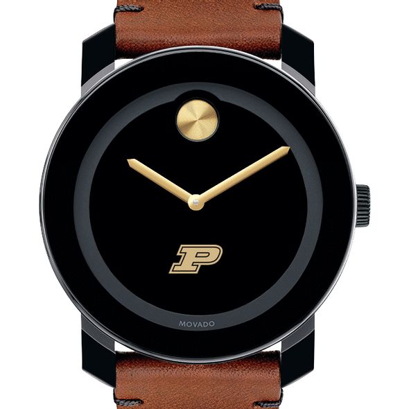 Purdue University Men's Movado BOLD with Brown Leather Strap - Image 1