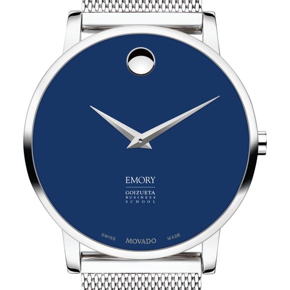 Emory Goizueta Business School Men's Movado Museum with Blue Dial & Mesh Bracelet