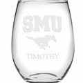 SMU Stemless Wine Glasses Made in the USA - Set of 2 - Image 2