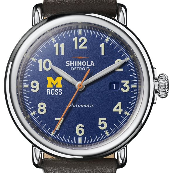 Michigan Ross Shinola Watch, The Runwell Automatic 45mm Royal Blue Dial - Image 1