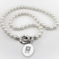 NYU Pearl Necklace with Sterling Silver Charm - Image 1