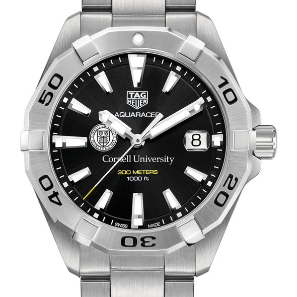 Cornell University Men's TAG Heuer Steel Aquaracer with Black Dial