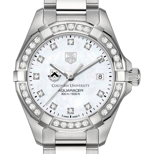 Columbia University W's TAG Heuer Steel Aquaracer with MOP Dia Dial & Bezel