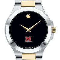 Miami University Men's Movado Collection Two-Tone Watch with Black Dial
