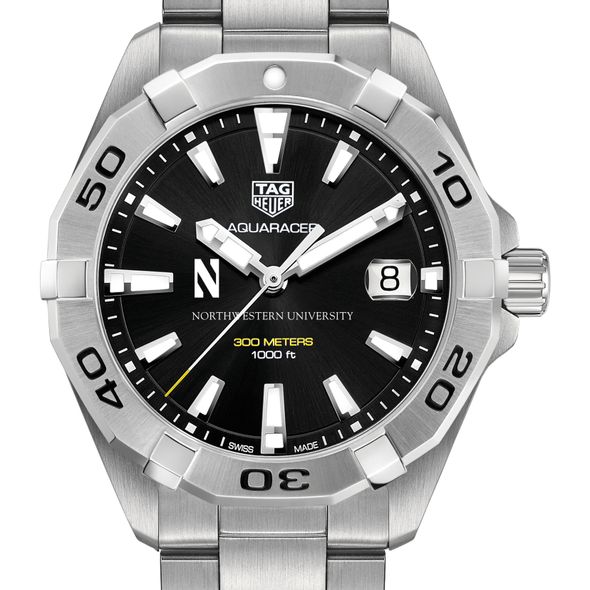 Northwestern Men's TAG Heuer Steel Aquaracer with Black Dial