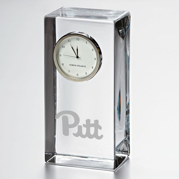 Pitt Tall Glass Desk Clock by Simon Pearce - Image 1