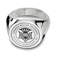 Carnegie Mellon Sterling Silver Round Signet Ring