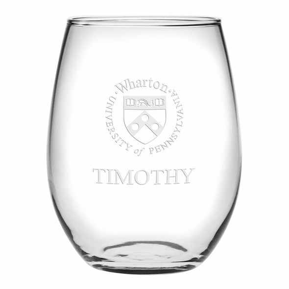 Wharton Stemless Wine Glasses Made in the USA - Set of 2 - Image 1