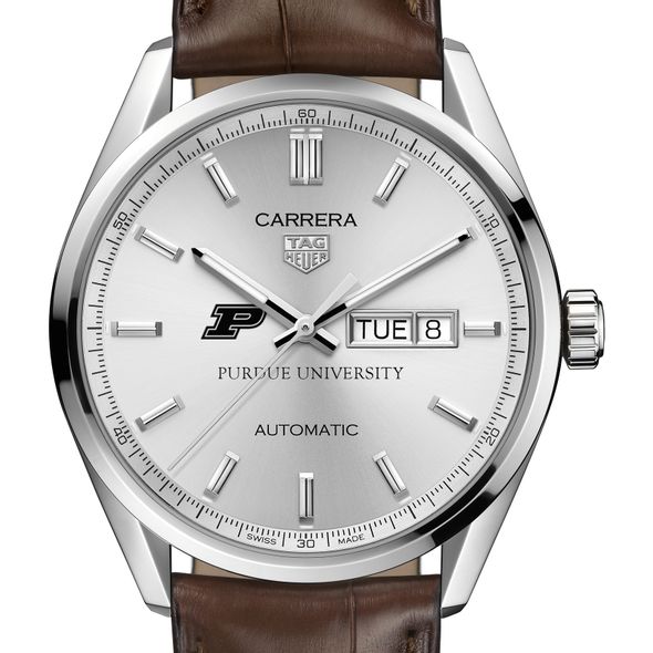 Purdue Men's TAG Heuer Automatic Day/Date Carrera with Silver Dial - Image 1