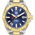 Central Michigan Men's TAG Heuer Automatic Two-Tone Aquaracer with Blue Dial - Image 1