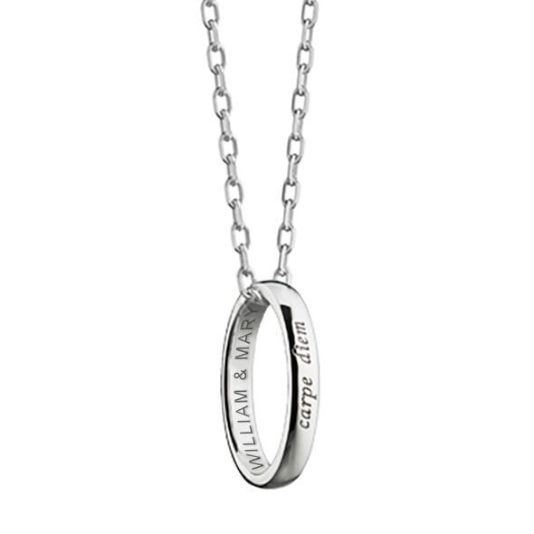College of William & Mary Monica Rich Kosann "Carpe Diem" Poesy Ring Necklace in Silver - Image 1