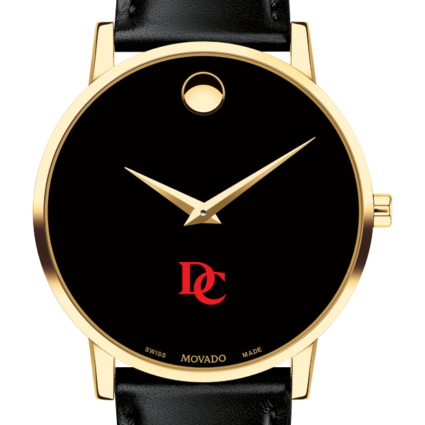 Davidson College Men's Movado Gold Museum Classic Leather
