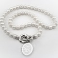 Christopher Newport University Pearl Necklace with Sterling Silver Charm - Image 1