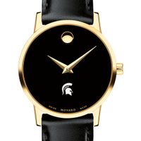 Michigan State University Women's Movado Gold Museum Classic Leather
