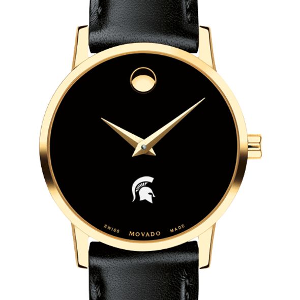 Michigan State University Women's Movado Gold Museum Classic Leather