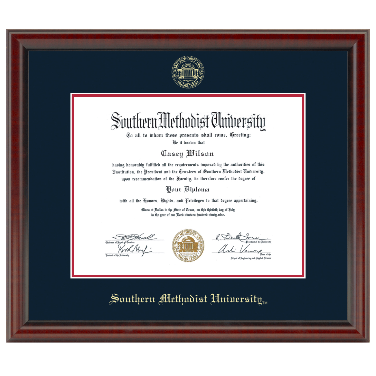 Southern Methodist University Diploma Frame, the Fidelitas