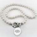 Oklahoma State University Pearl Necklace with Sterling Silver Charm - Image 1