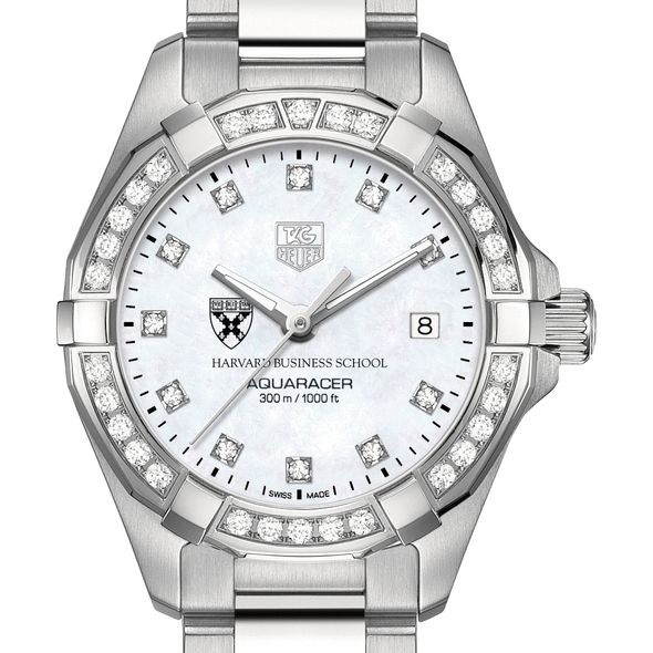 Harvard Business School W's TAG Heuer Steel Aquaracer with MOP Dia Dial & Bezel