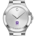 NYU Men's Movado Collection Stainless Steel Watch with Silver Dial - Image 1