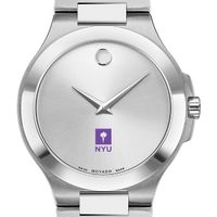 NYU Men's Movado Collection Stainless Steel Watch with Silver Dial