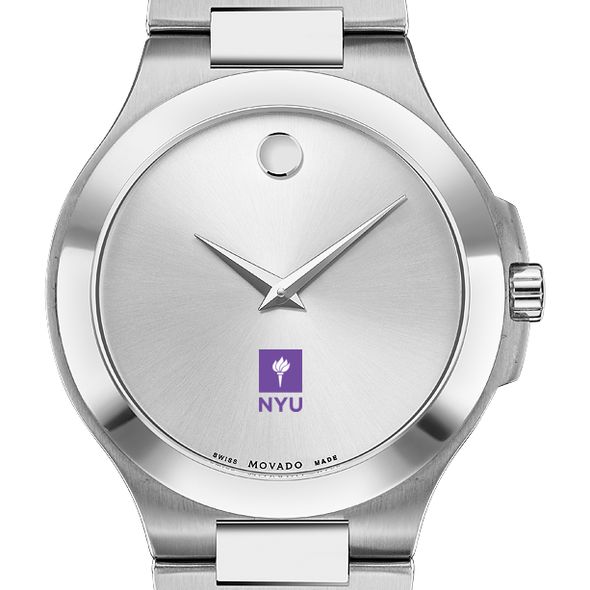 NYU Men's Movado Collection Stainless Steel Watch with Silver Dial - Image 1