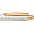 Michigan Ross Fountain Pen in Sterling Silver with Gold Trim - Image 2