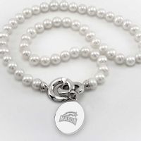 George Mason University Pearl Necklace with Sterling Silver Charm