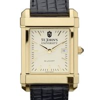 St. John's Men's Gold Quad with Leather Strap
